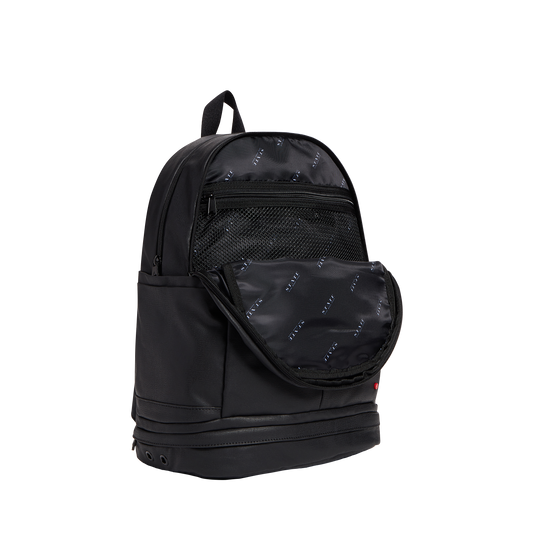 state bags lenox with shoe pocket backpack coated canvas black front interior pocket view click to zoom
