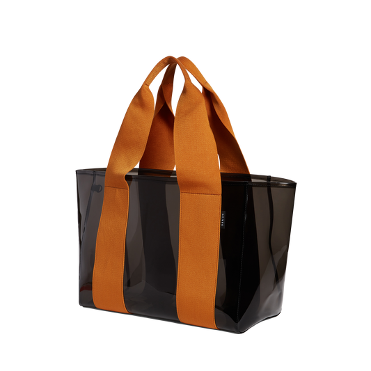 state bags Wellington cabana tote TPU black front view side angle click to zoom