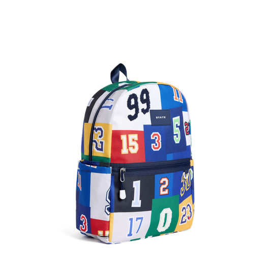 STATE Bags Kane Backpack Varsity Numbers Front Side View Click to Zoom