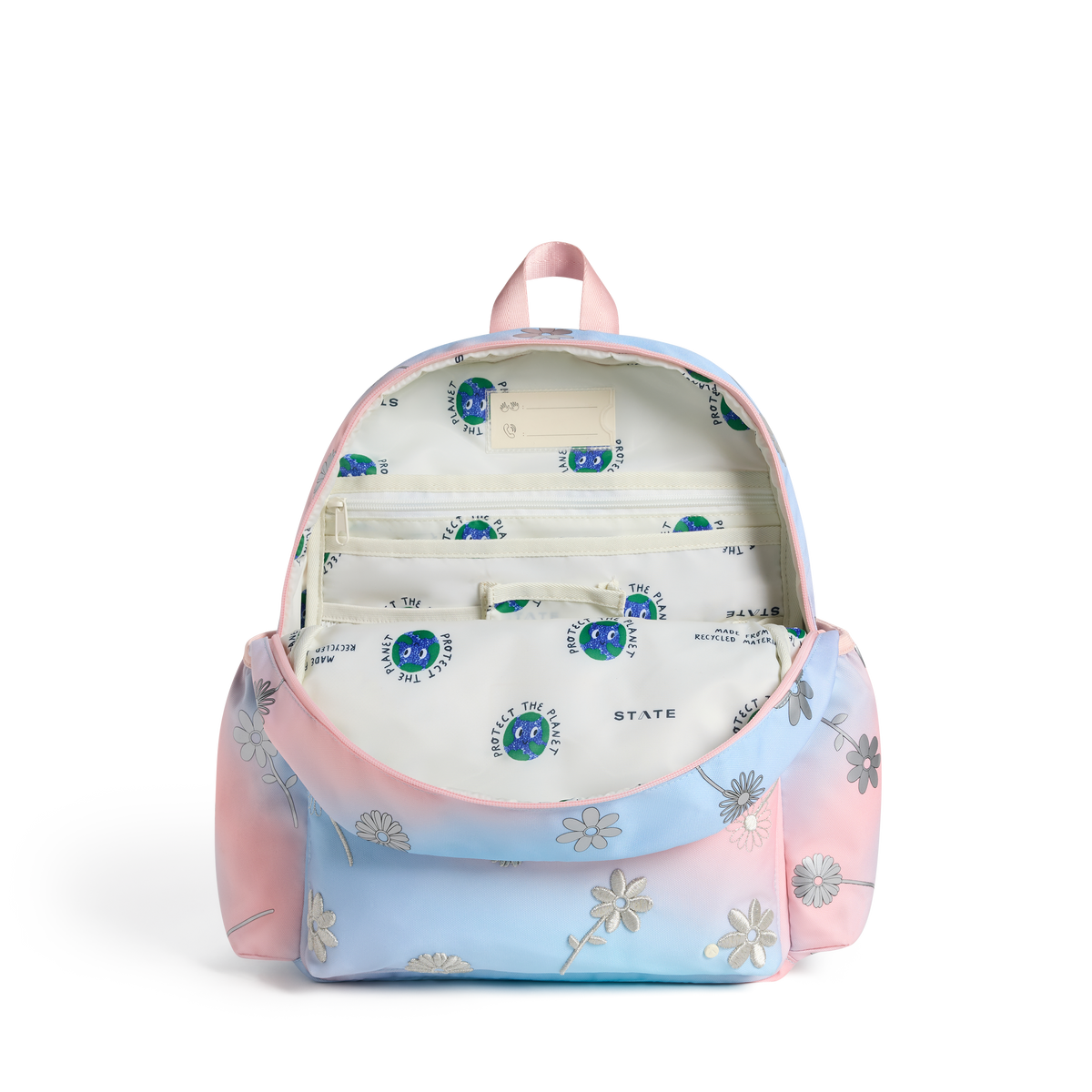 STATE Bags Kane Backpack Dreamy Floral Front Interior View Click to Zoom