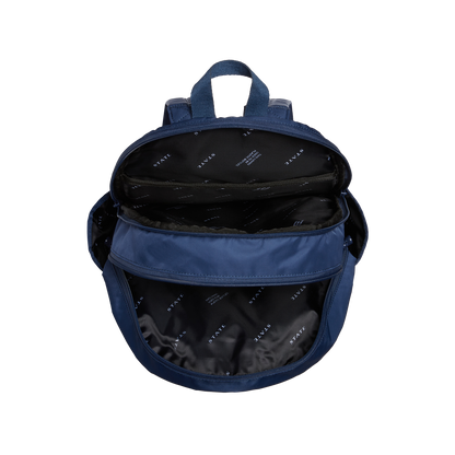 state bags Kane double pocket large backpack nylon navy interior overhead view click to zoom