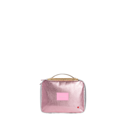 STATE bags Bensen toiletry kit metallic pink/silver front view click to zoom