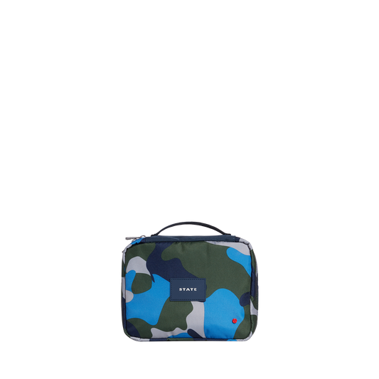 STATE bags Bensen toiletry kit printed canvas camo front view click to zoom