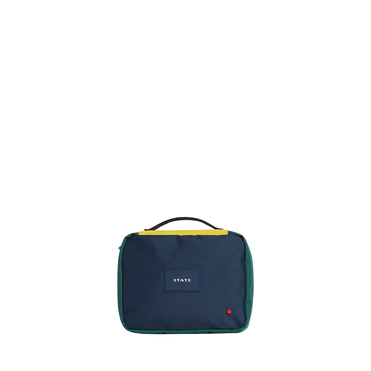 STATE bags Bensen toiletry kit polyester canvas green/navy front view click to zoom
