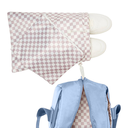 STATE Bags Wellington Weekender Nylon Ice Blue Detail Shot Overhead View Click to Zoom