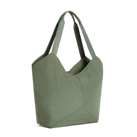 STATE Bags Beverly Tote Crinkled Nylon Olive Side View Click to Zoom