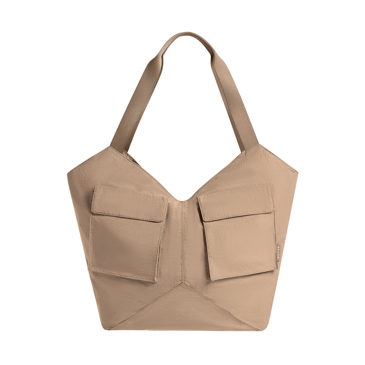 STATE Bags Beverly Tote Crinkled Nylon Affogato Front View Click to Zoom