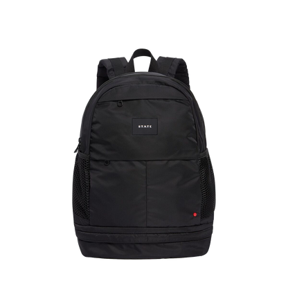 state bags Lenox with shoe pocket backpack nylon black front view click to zoom