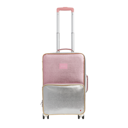 STATE Bags Logan Carry-On Suitcase Pink/Silver Front View Click to Zoom