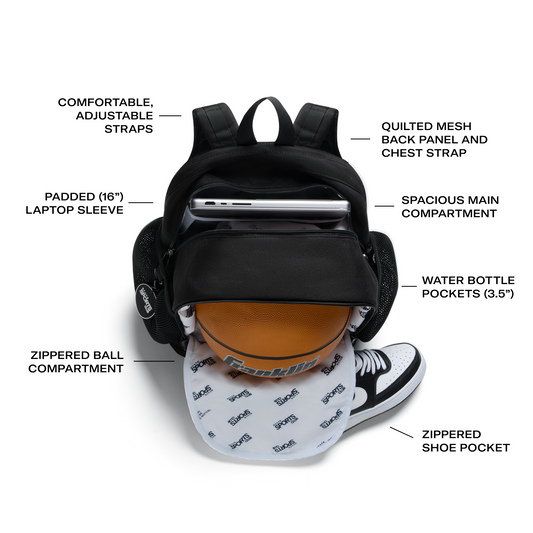STATE Bags Ozzie Ball Bag Black Interior View Features Call Out Click to Zoom