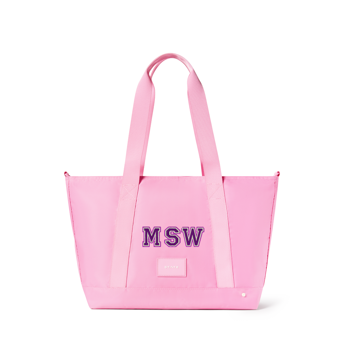 STATE Bags Graham Tote Pink Front View Personalized Click to Zoom