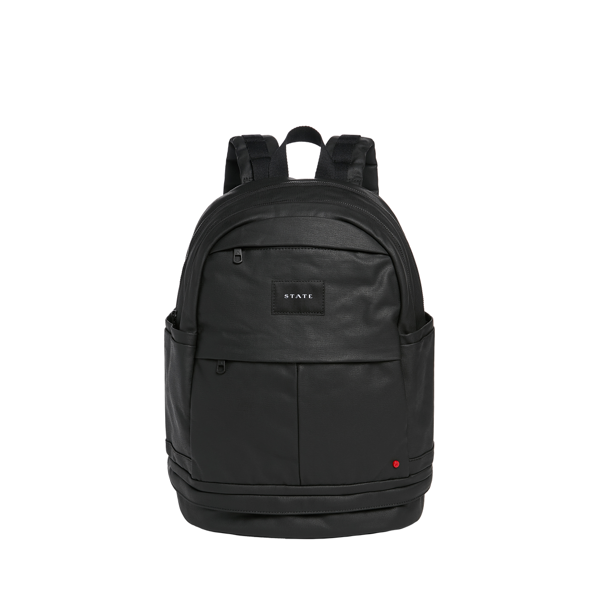 state bags lenox with shoe pocket backpack coated canvas black front view click to zoom