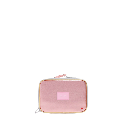STATE Bags Rodgers Lunch Box Pink/Silver Front View Click to Zoom