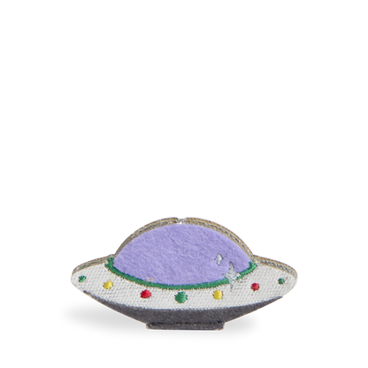 state bags UFO charm polyester canvas grey front view click to zoom
