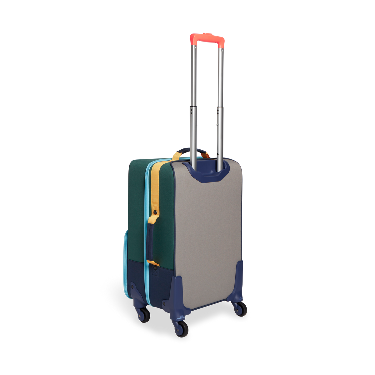state bags Logan suitcase polyester green/navy back view side angle click to zoom
