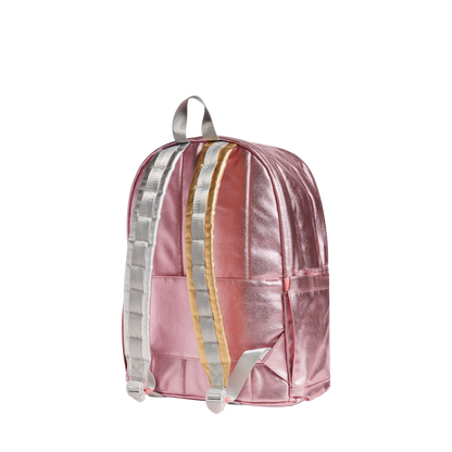 state bags kane kids large backpack metallic pink/silver back view click to zoom
