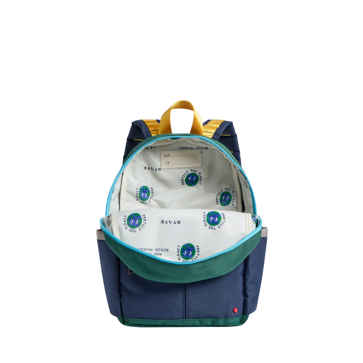 STATE Bags Kane Kids Mini Green/Navy Interior View Click to Zoom
