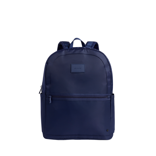 state bags Kane double pocket large backpack nylon navy front view click to zoom