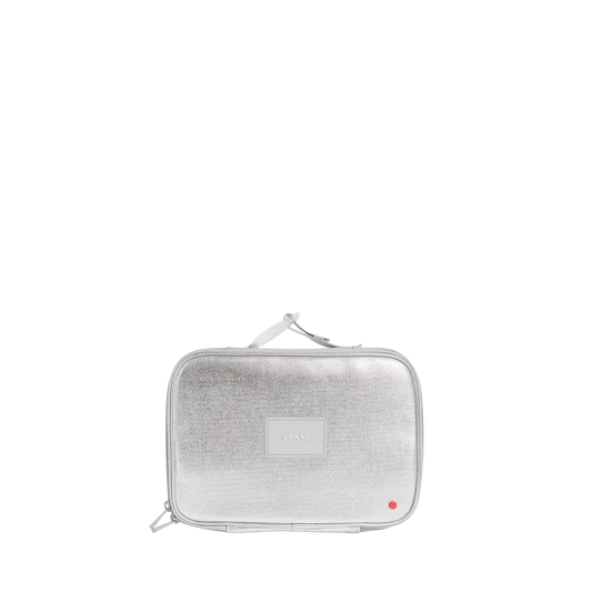 state bags rodgers lunch box metallic silver front view click to zoom