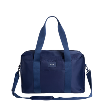 STATE Bags Wellington Weekender Nylon Navy Front View Click to Zoom
