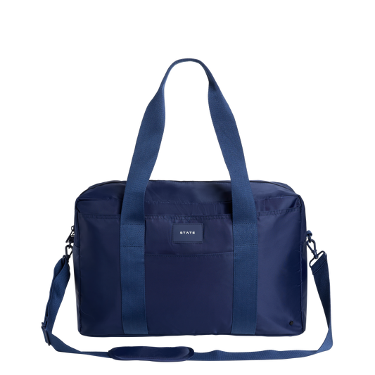 STATE Bags Wellington Weekender Nylon Navy Front View Click to Zoom