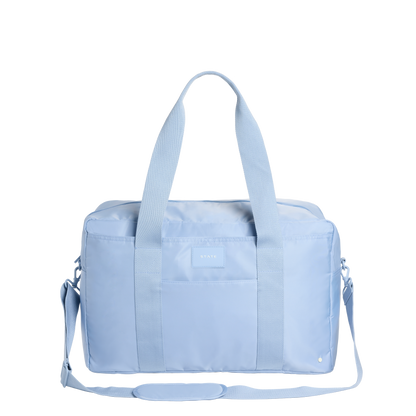 STATE Bags Wellington Weekender Nylon Ice Blue Front View Click to Zoom