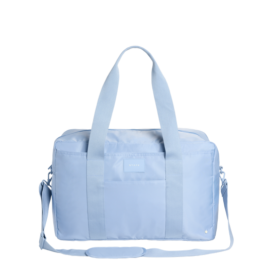 STATE Bags Wellington Weekender Nylon Ice Blue Front View Click to Zoom