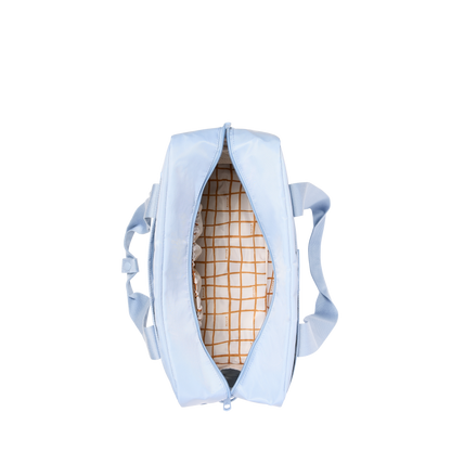 STATE Bags Wellington Weekender Nylon Ice Blue Overhead View Click to Zoom
