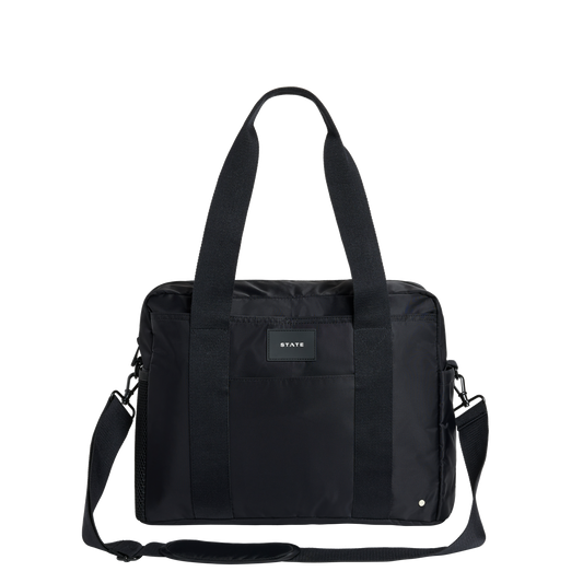STATE Bags Jordan Diaper Tote Nylon Black Front View Click to Zoom