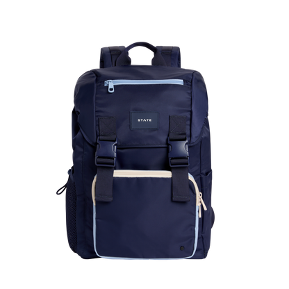 STATE Bags Grove Rucksack Nylon Navy Front View Click to Zoom