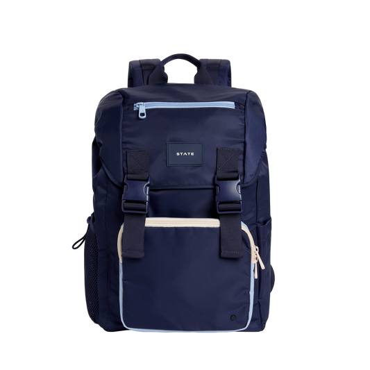 STATE Bags Grove Rucksack Nylon Navy Front View Click to Zoom