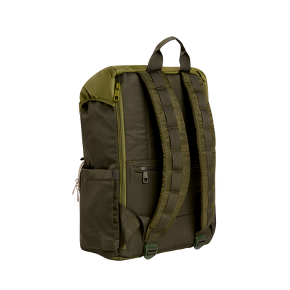 STATE Bags Grove Rucksack Nylon Olive Back View Click to Zoom