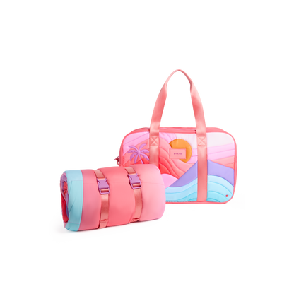 STATE Bags Redwood Sleeping Bag and Rockaway Sunset Front View Click to Zoom