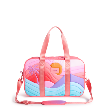 STATE Bags Rockaway Duffle Nylon Puffer Sunset Front View Click to Zoom