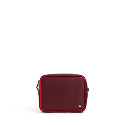 STATE Bags Travel Pouch Set Vegea Leather Burgundy Front View Click to Zoom
