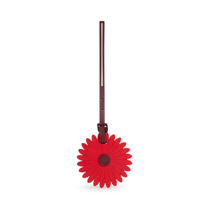 STATE Bags Flower Luggage Tag Vegea Leather Red Back View Click to Zoom