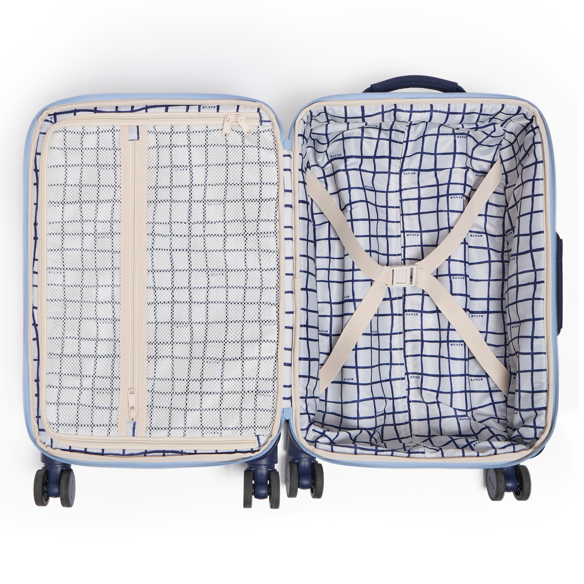 STATE Bags Logan Carry-On Suitcase Tonal Olive Interior View Click to Zoom