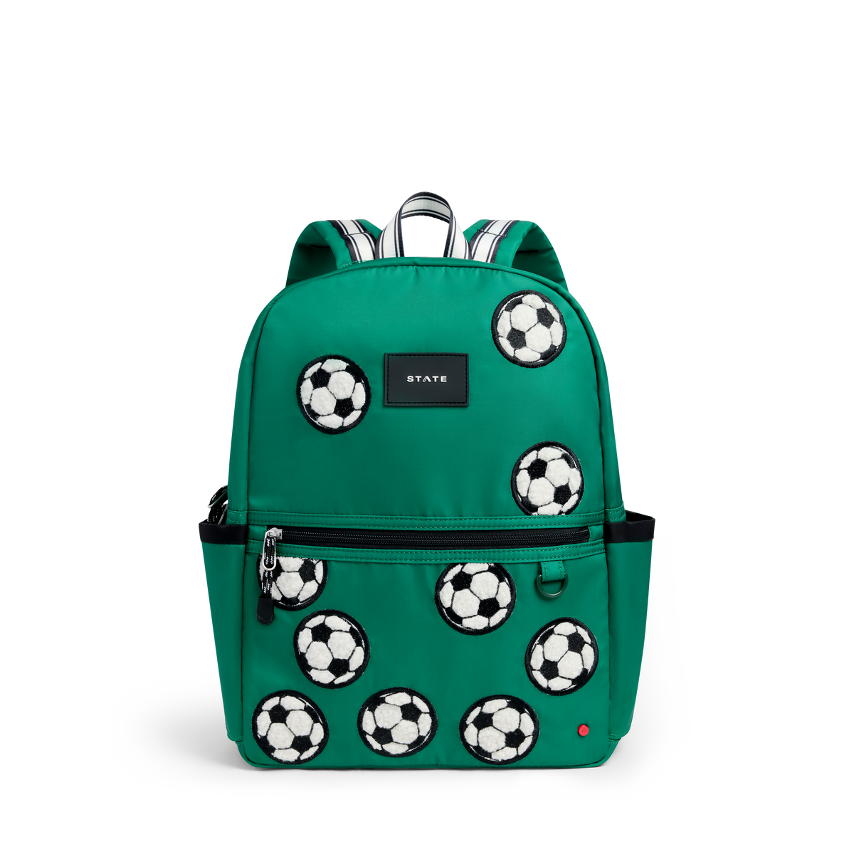 STATE Bags Kane Backpack Fuzzy Soccer Balls Front View Click to Zoom