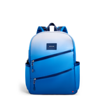 STATE Bags Kane Double Pocket Backpack Blue Gradient Diagonal Zipper Front View Click to Zoom