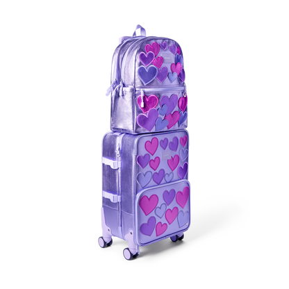 STATE Bags Logan Carry-On Suitcase 3d Hearts Bundle Front View Click to Zoom