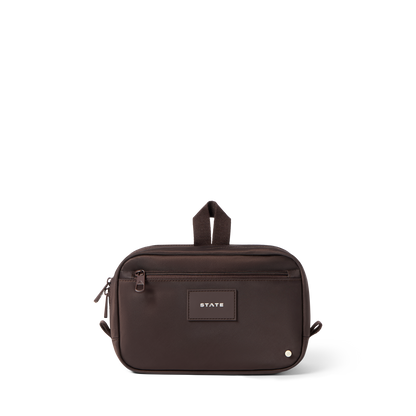 STATE Bags Hart Dopp Kit Brown Front View Click to Zoom