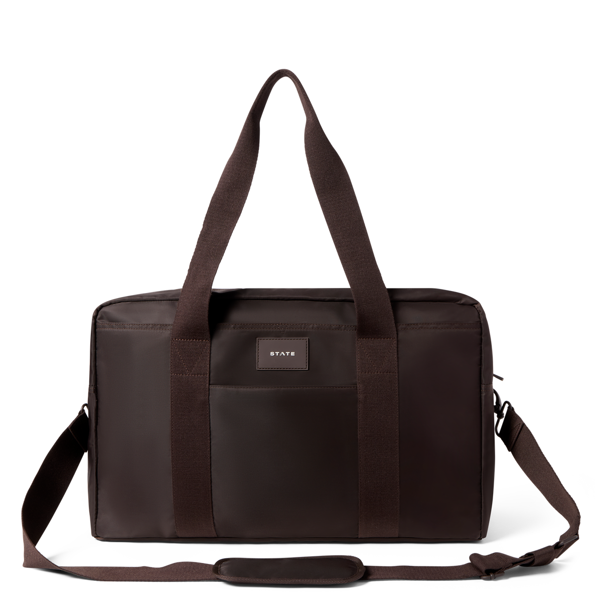 STATE Bags Wellington Weekender Brown Front View Click to Zoom