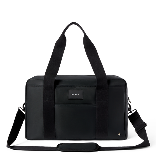 STATE Bags Wellington Weekender Medium Black Front View Click to Zoom