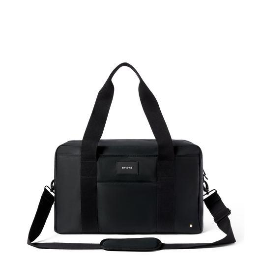 STATE Bags Wellington Weekender Medium Black Front View Click to Zoom
