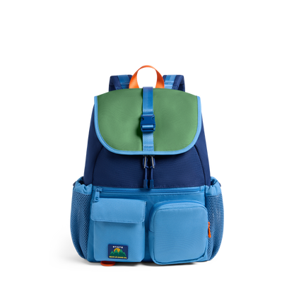 STATE Bags Charlie Explorer Backpack Green/Blue/Orange Front View Click to Zoom