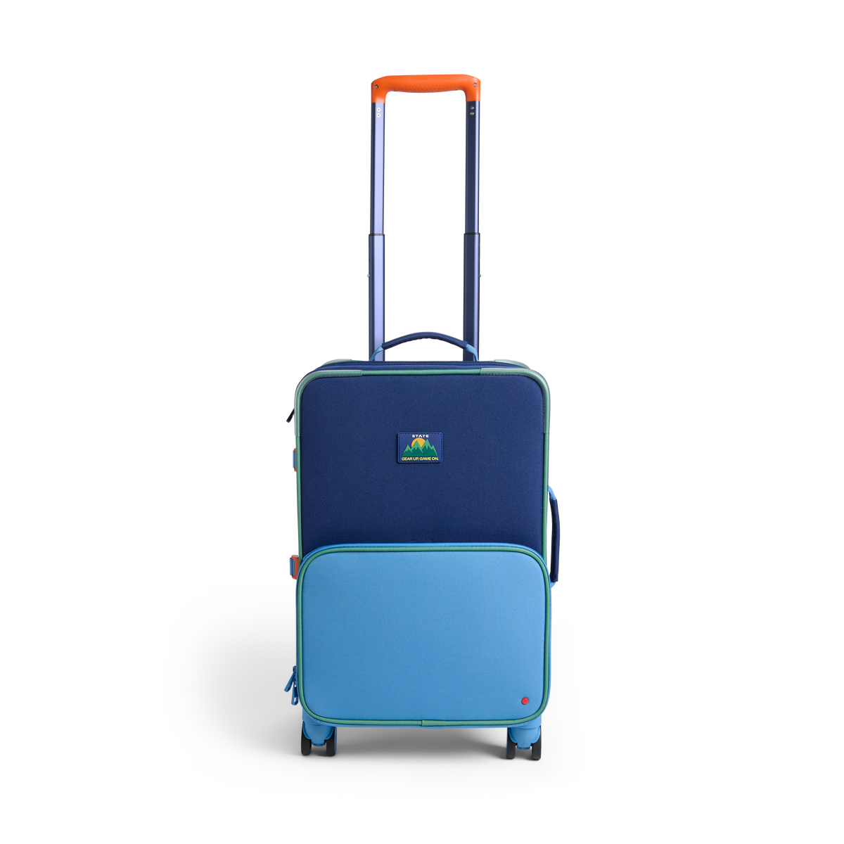 STATE Bags Logan Carry-On Suitcase Green/Blue/Orange Front View Click to Zoom