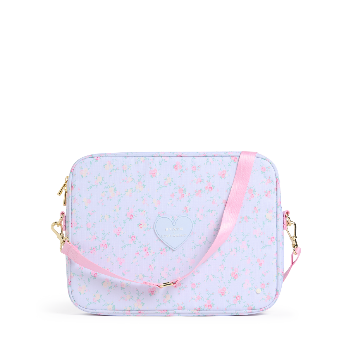STATE x LoveShackFancy Allen Laptop Case Wildflower Blue front view click to zoom