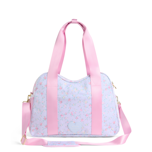 STATE x LoveShackFancy Bella Diaper Tote Confetti Bloom / Wildflower Blue Front View Click to Zoom
