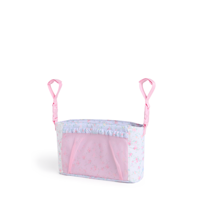 STATE x LoveShackFancy Stroller Organizer Confetti Bloom / Wildflower Blue Back View Click to Zoom