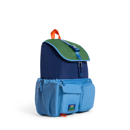 STATE Bags Charlie Explorer Backpack Green/Blue/Orange Side View Click to Zoom